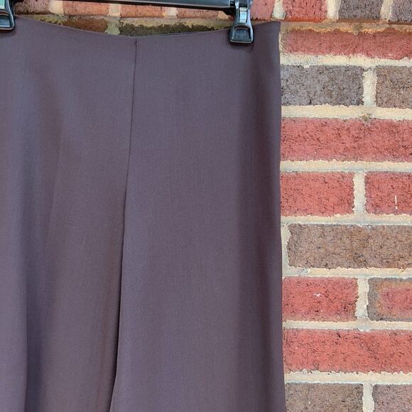 GUNEX Brunello Cuccinelli Everyday Casual Brown Wool Pants Wide Leg Size 4 - Picture 2 of 6